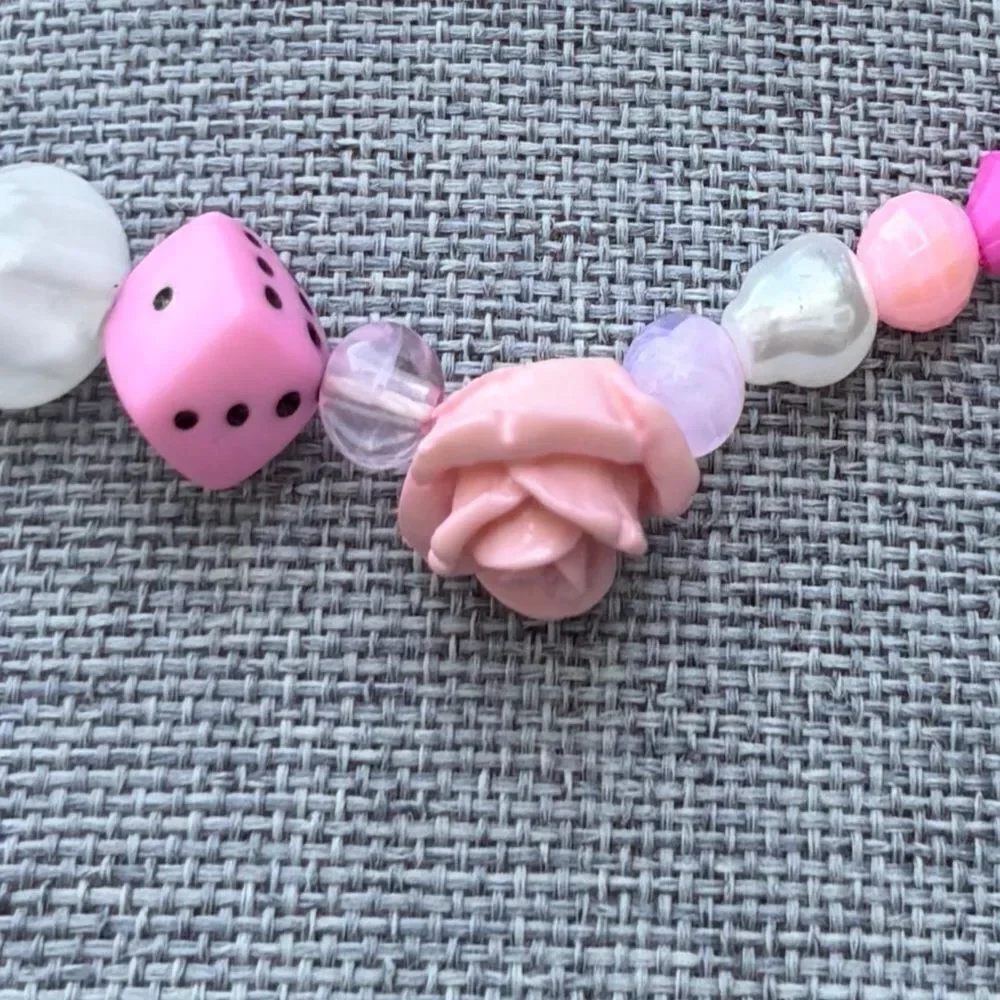 Urban Outfitters OU Layering Pink Mushroom Flower Heart Necklace NWT Cottagecore